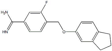 4-[(2,3-dihydro-1H-inden-5-yloxy)methyl]-3-fluorobenzene-1-carboximidamide Struktur