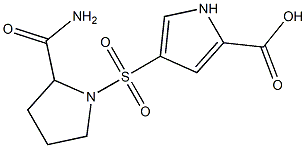 4-[(2-carbamoylpyrrolidine-1-)sulfonyl]-1H-pyrrole-2-carboxylic acid Struktur