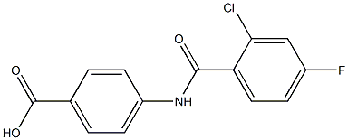 4-[(2-chloro-4-fluorobenzoyl)amino]benzoic acid Struktur