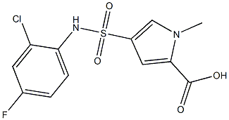 4-[(2-chloro-4-fluorophenyl)sulfamoyl]-1-methyl-1H-pyrrole-2-carboxylic acid Struktur