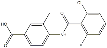 4-[(2-chloro-6-fluorobenzene)amido]-3-methylbenzoic acid Struktur