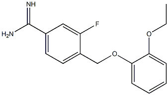 4-[(2-ethoxyphenoxy)methyl]-3-fluorobenzenecarboximidamide Struktur