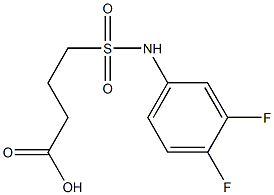 4-[(3,4-difluorophenyl)sulfamoyl]butanoic acid Struktur