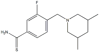 4-[(3,5-dimethylpiperidin-1-yl)methyl]-3-fluorobenzene-1-carbothioamide Struktur