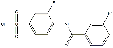 4-[(3-bromobenzene)amido]-3-fluorobenzene-1-sulfonyl chloride Struktur