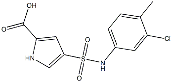 4-[(3-chloro-4-methylphenyl)sulfamoyl]-1H-pyrrole-2-carboxylic acid Struktur