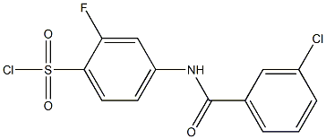 4-[(3-chlorobenzene)amido]-2-fluorobenzene-1-sulfonyl chloride Struktur