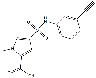 4-[(3-ethynylphenyl)sulfamoyl]-1-methyl-1H-pyrrole-2-carboxylic acid Struktur