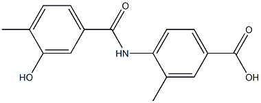 4-[(3-hydroxy-4-methylbenzoyl)amino]-3-methylbenzoic acid Struktur