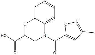 4-[(3-methyl-1,2-oxazol-5-yl)carbonyl]-3,4-dihydro-2H-1,4-benzoxazine-2-carboxylic acid Struktur