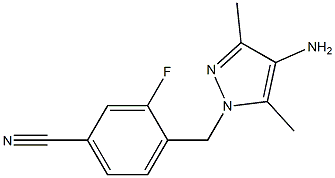 4-[(4-amino-3,5-dimethyl-1H-pyrazol-1-yl)methyl]-3-fluorobenzonitrile Struktur