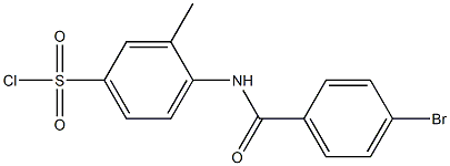 4-[(4-bromobenzene)amido]-3-methylbenzene-1-sulfonyl chloride Struktur