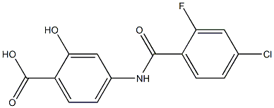 4-[(4-chloro-2-fluorobenzene)amido]-2-hydroxybenzoic acid Struktur