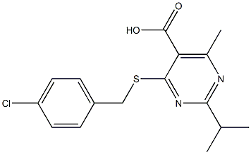 4-[(4-chlorobenzyl)thio]-2-isopropyl-6-methylpyrimidine-5-carboxylic acid Struktur