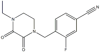 4-[(4-ethyl-2,3-dioxopiperazin-1-yl)methyl]-3-fluorobenzonitrile Struktur