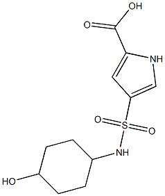 4-[(4-hydroxycyclohexyl)sulfamoyl]-1H-pyrrole-2-carboxylic acid Struktur