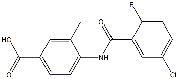 4-[(5-chloro-2-fluorobenzene)amido]-3-methylbenzoic acid Struktur