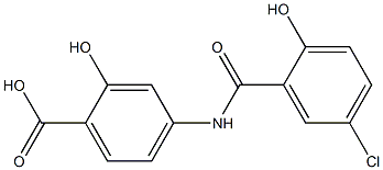 4-[(5-chloro-2-hydroxybenzene)amido]-2-hydroxybenzoic acid Struktur