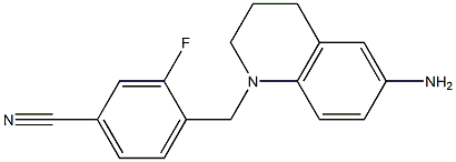 4-[(6-amino-1,2,3,4-tetrahydroquinolin-1-yl)methyl]-3-fluorobenzonitrile Struktur