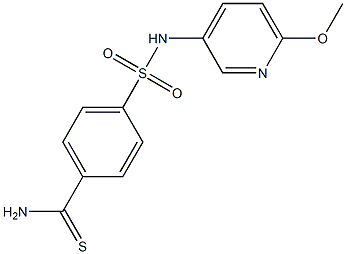 4-[(6-methoxypyridin-3-yl)sulfamoyl]benzene-1-carbothioamide Struktur