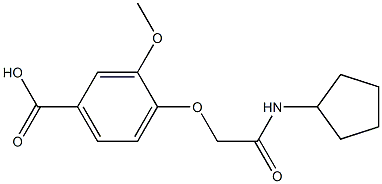 4-[(cyclopentylcarbamoyl)methoxy]-3-methoxybenzoic acid Struktur