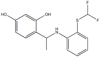 4-[1-({2-[(difluoromethyl)sulfanyl]phenyl}amino)ethyl]benzene-1,3-diol Struktur