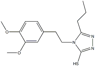 4-[2-(3,4-dimethoxyphenyl)ethyl]-5-propyl-4H-1,2,4-triazole-3-thiol Struktur