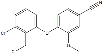 4-[3-chloro-2-(chloromethyl)phenoxy]-3-methoxybenzonitrile Struktur