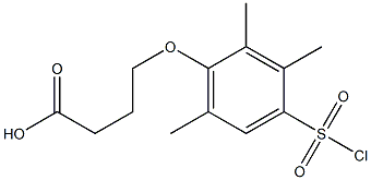 4-[4-(chlorosulfonyl)-2,3,6-trimethylphenoxy]butanoic acid Struktur