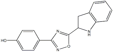 4-[5-(2,3-dihydro-1H-indol-2-yl)-1,2,4-oxadiazol-3-yl]phenol Struktur