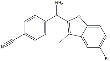 4-[amino(5-bromo-3-methyl-1-benzofuran-2-yl)methyl]benzonitrile Struktur