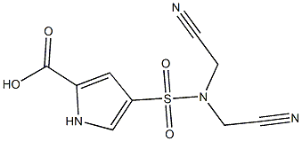 4-[bis(cyanomethyl)sulfamoyl]-1H-pyrrole-2-carboxylic acid Struktur