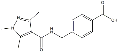 4-{[(1,3,5-trimethyl-1H-pyrazol-4-yl)formamido]methyl}benzoic acid Struktur