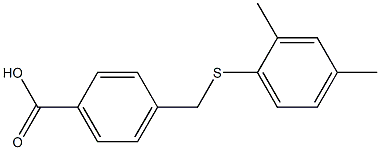 4-{[(2,4-dimethylphenyl)sulfanyl]methyl}benzoic acid Struktur