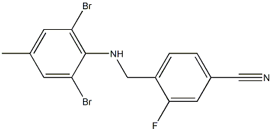 4-{[(2,6-dibromo-4-methylphenyl)amino]methyl}-3-fluorobenzonitrile Struktur