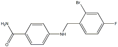 4-{[(2-bromo-4-fluorophenyl)methyl]amino}benzamide Struktur