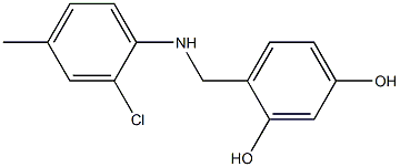 4-{[(2-chloro-4-methylphenyl)amino]methyl}benzene-1,3-diol Struktur