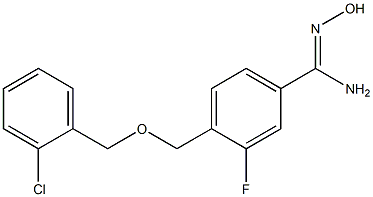 4-{[(2-chlorophenyl)methoxy]methyl}-3-fluoro-N'-hydroxybenzene-1-carboximidamide Struktur