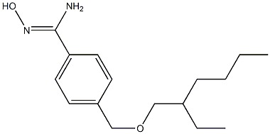 4-{[(2-ethylhexyl)oxy]methyl}-N'-hydroxybenzene-1-carboximidamide Struktur