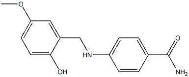 4-{[(2-hydroxy-5-methoxyphenyl)methyl]amino}benzamide Struktur