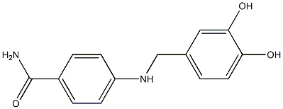 4-{[(3,4-dihydroxyphenyl)methyl]amino}benzamide Struktur