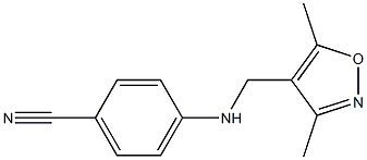 4-{[(3,5-dimethyl-1,2-oxazol-4-yl)methyl]amino}benzonitrile Struktur