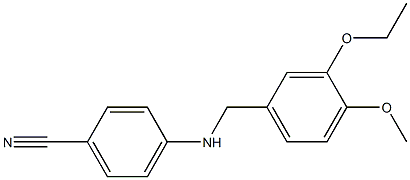 4-{[(3-ethoxy-4-methoxyphenyl)methyl]amino}benzonitrile Struktur