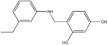 4-{[(3-ethylphenyl)amino]methyl}benzene-1,3-diol Struktur