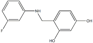 4-{[(3-fluorophenyl)amino]methyl}benzene-1,3-diol Struktur