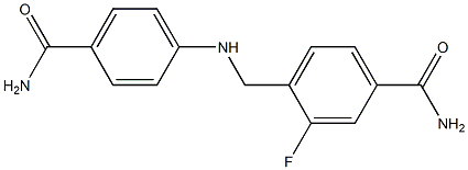 4-{[(4-carbamoylphenyl)amino]methyl}-3-fluorobenzamide Struktur