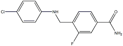 4-{[(4-chlorophenyl)amino]methyl}-3-fluorobenzamide Struktur