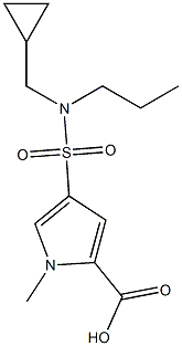 4-{[(cyclopropylmethyl)(propyl)amino]sulfonyl}-1-methyl-1H-pyrrole-2-carboxylic acid Struktur