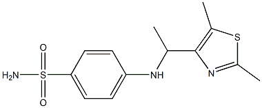 4-{[1-(2,5-dimethyl-1,3-thiazol-4-yl)ethyl]amino}benzene-1-sulfonamide Struktur