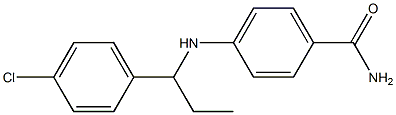 4-{[1-(4-chlorophenyl)propyl]amino}benzamide Struktur